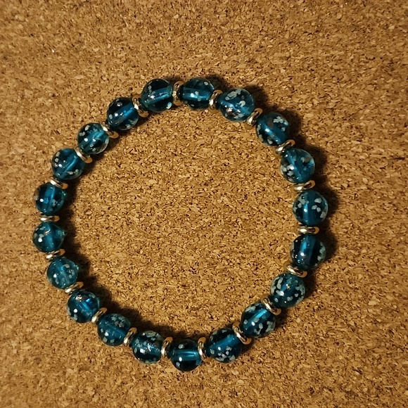 Glow In The Dark Blue Beaded Bracelet - Picture 1 of 3